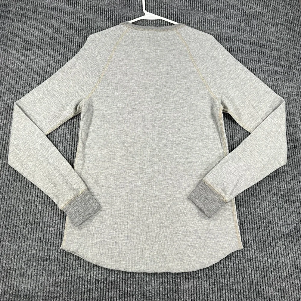 American Eagle Mens Sweatshirt Thermal Medium Gray Long Sleeve Knit Classic Fit
